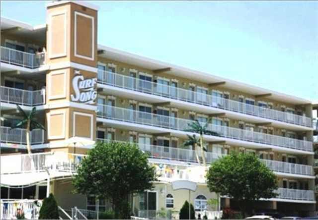 1800 Ocean Avenue - Unit 219 at the Surf Song in North Wildwood - One bedroom, one bath condo located steps to the beach and boardwalk in North Wildwood. Condo offers a kitchen with fridge, range, dishwasher, coffeemaker, microwave, toaster. Amenities include 2 pools, jacuzzi, 2 elevators, sundecks, coin operated washer/dryer, one car off street parking and central a/c. Sleeping for 6; 2 full beds in bedroom, and queen sleep sofa in living room. 2 TV s and wifi access!