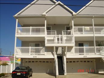 205 East Andrews Avenue - Wildwood Summer Rentals. Three bedroom, two bath vacation home w/POOL! Located 1 block to the beach and boardwalk! Brand new everything! Stainless appliances in the kitchen. Fridge, range, dishwasher, microwave, coffeemaker and toaster. Sleeps 9; 2 queen, full/twin bunk and queen sleep sofa. Amenities include central a/c, washer/dryer, outside shower, and 3 car off street parking! Great location between both amusement piers! 