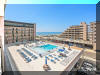 Regency Tower Rentals at 500 Kennedy Drive in North Wildwood - #535 - Oceanfront Complex with a pool! Oceanfront! One bedroom, one bath with an oceanfront view from the balcony, located with a pool view off the kitchen! Sunrise and sunset at it s finest. Sleeps 6; 2 queen beds and one double sleep sofa! Kitchen has fridge, stovetop, microwave, and coffeemaker! Amenities include central a/c, coin op washer/dryer, security, elevator, pool, outside rinse area, loading dock, and lobby. Spectacular views!